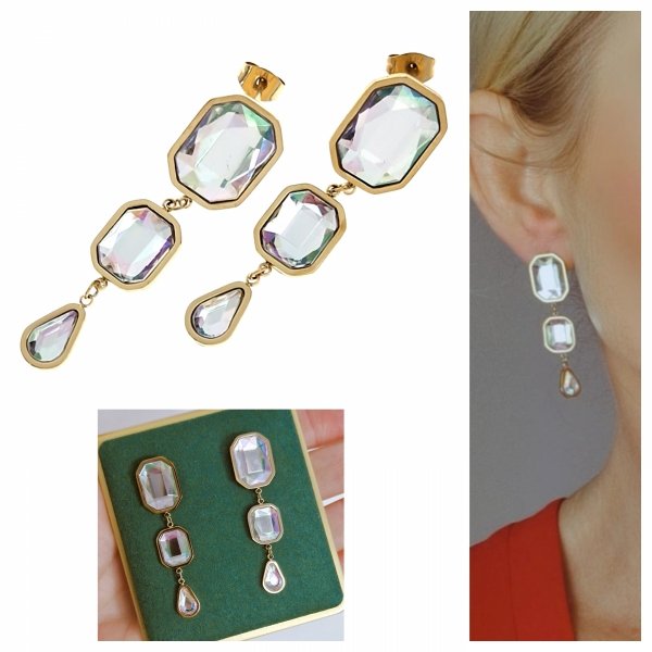 gold earrings made of stainless steel