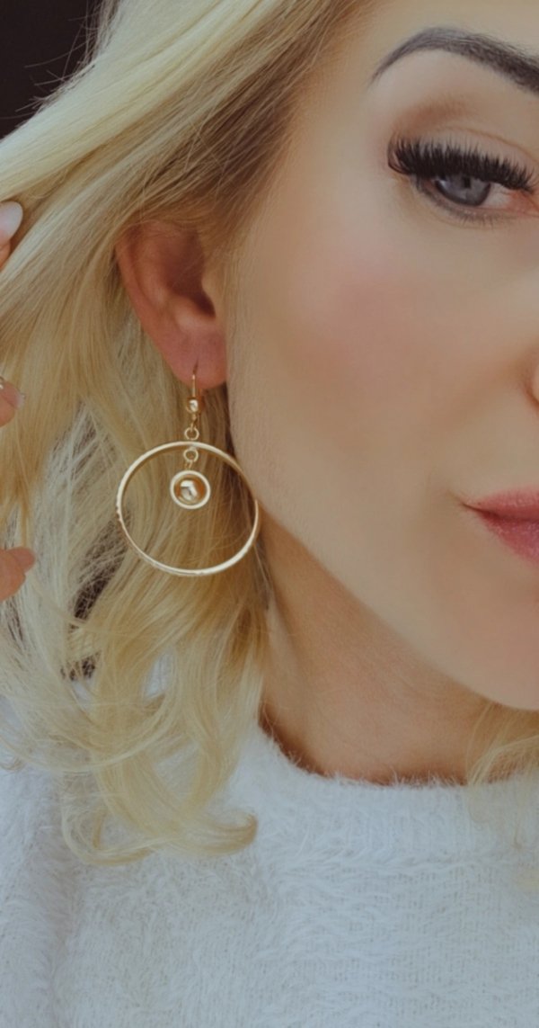 gold plated earrings with exclusive cubic zirconia