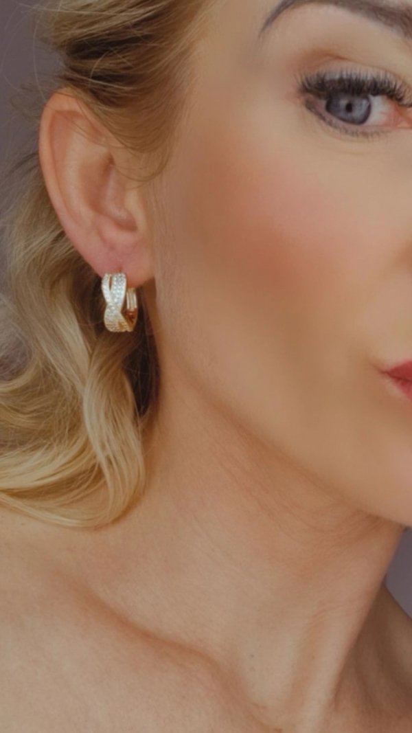 gold plated earrings with exclusive cubic zirconia