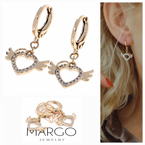 gold plated earrings with exclusive cubic zirconia
