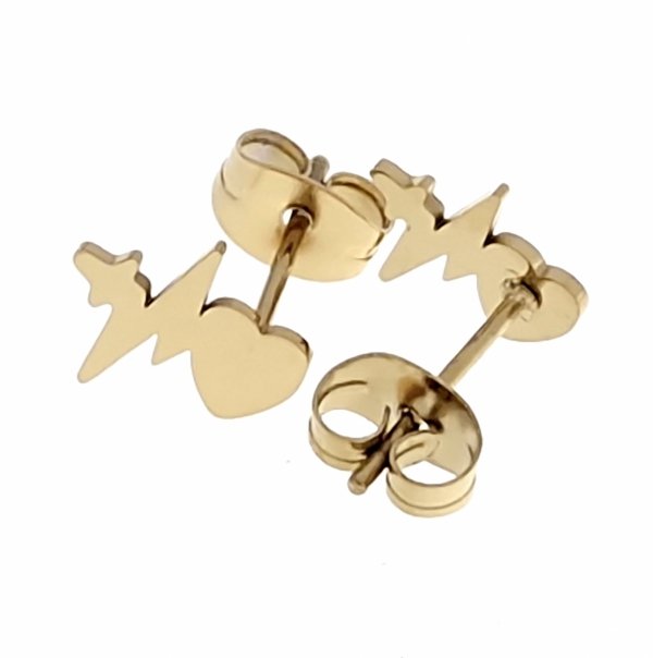 gold earrings made of stainless steel