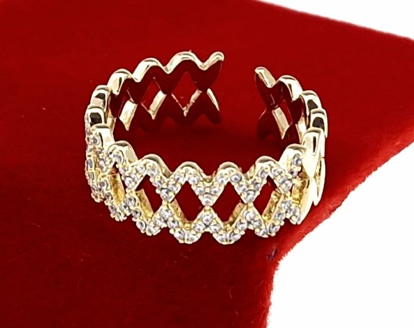 gold ring 17,00mm. gold-plated engagement xuping