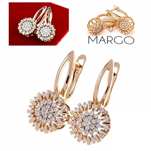 gold plated earrings with exclusive cubic zirconia