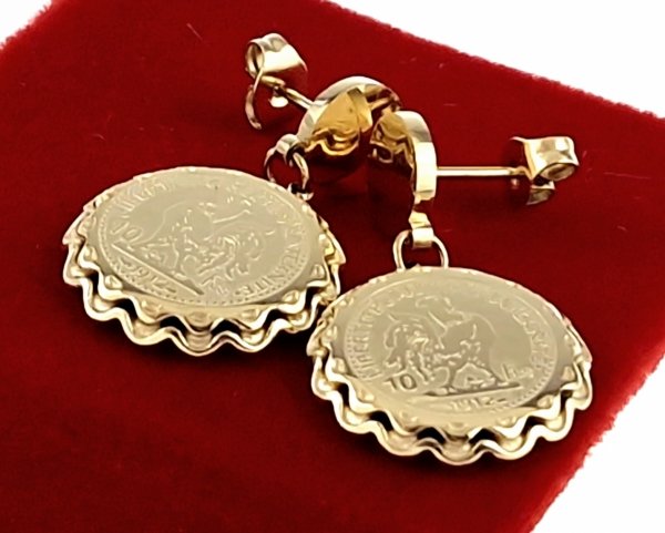 gold earrings made of stainless steel