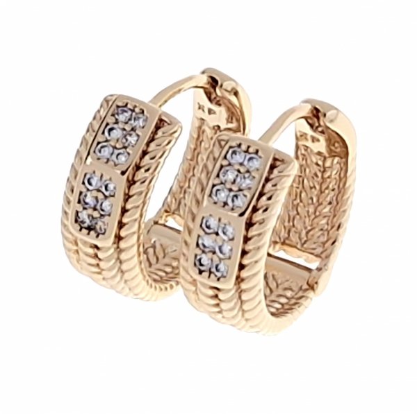 gold plated earrings with exclusive cubic zirconia