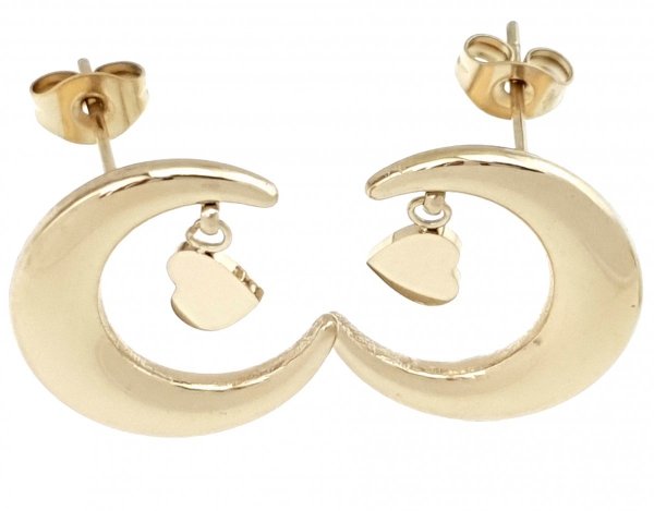 gold earrings made of stainless steel