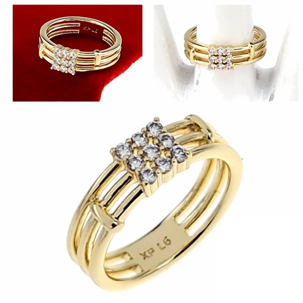 gold ring 18,60mm. gold-plated engagement xuping