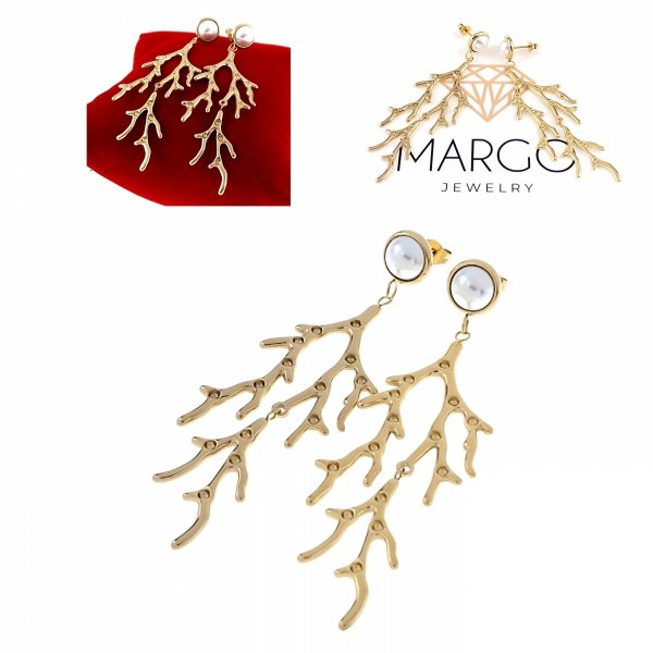 gold earrings made of stainless steel
