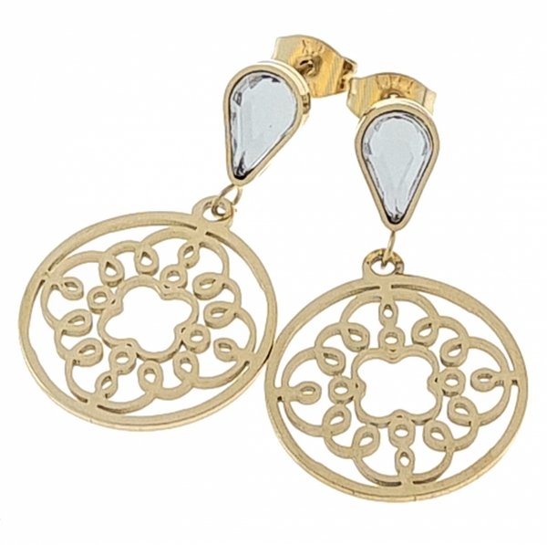 gold earrings made of stainless steel