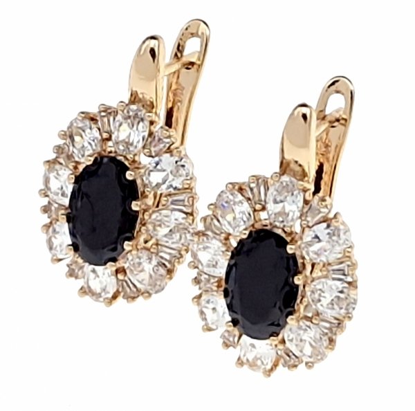 gold plated earrings with exclusive cubic zirconia