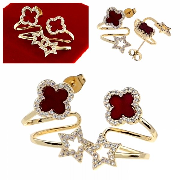 gold plated earrings with exclusive cubic zirconia