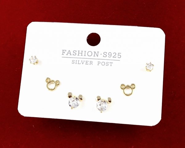 gold plated earrings with exclusive cubic zirconia