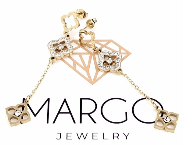 gold earrings made of stainless steel