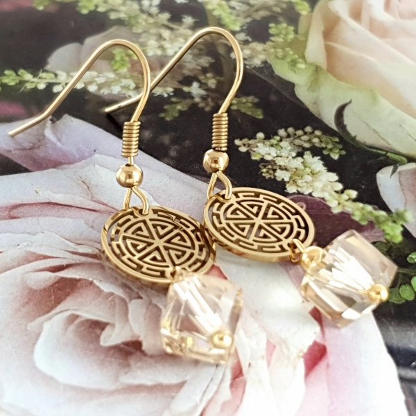 gold earrings made of stainless steel