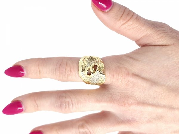 gold ring 17,00mm. gold-plated engagement xuping