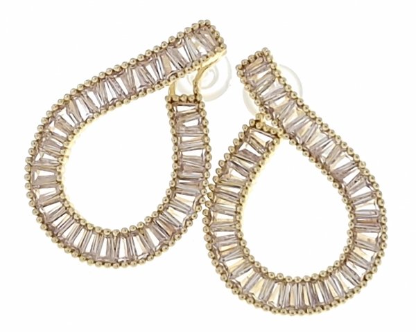 gold plated earrings with exclusive cubic zirconia