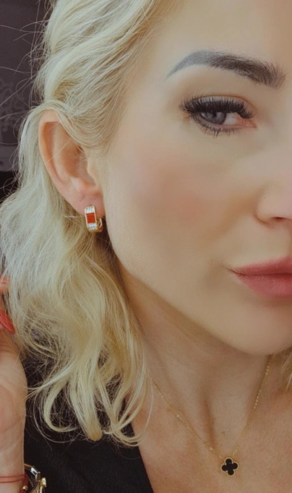 gold plated earrings with exclusive cubic zirconia