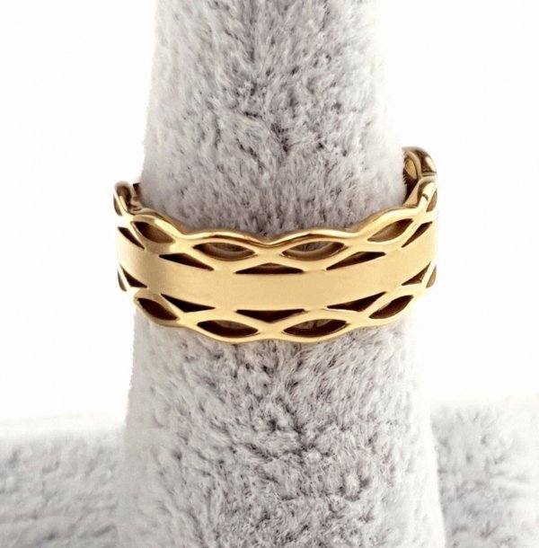 ring 18,30mm gold stainless steel