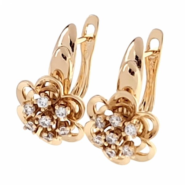 gold plated earrings with exclusive cubic zirconia