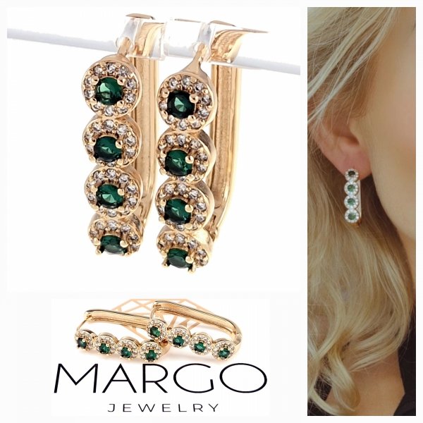 gold plated earrings with exclusive cubic zirconia