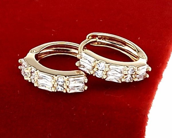 gold plated earrings with exclusive cubic zirconia