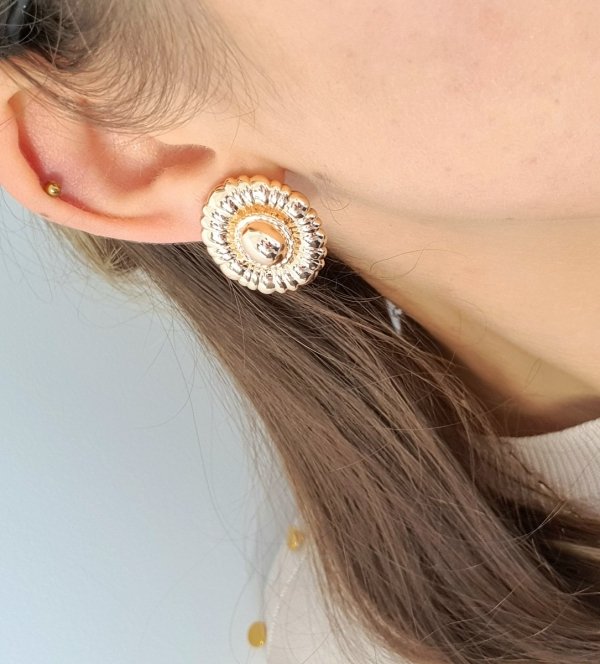 gold plated earrings with exclusive cubic zirconia