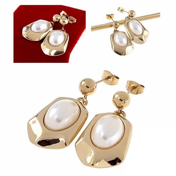 gold earrings made of stainless steel