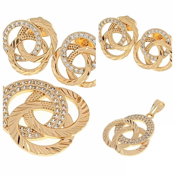 18k gold plated set pendant earrings xuping
