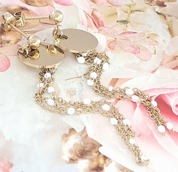 gold earrings made of stainless steel