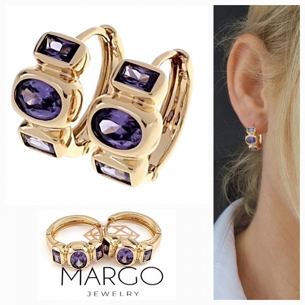 gold plated earrings with exclusive cubic zirconia