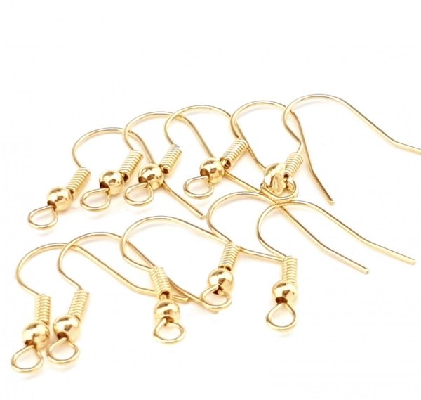 10x Gold earrings for gold plated earrings 5 pairs