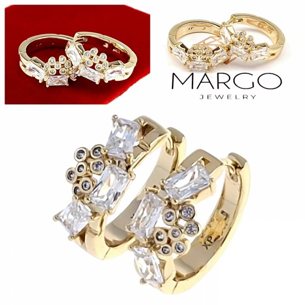 gold plated earrings with exclusive cubic zirconia