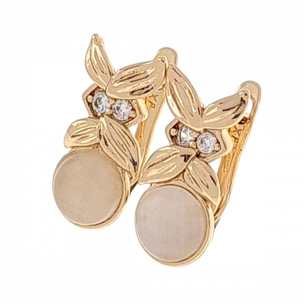 gold plated earrings with exclusive cubic zirconia