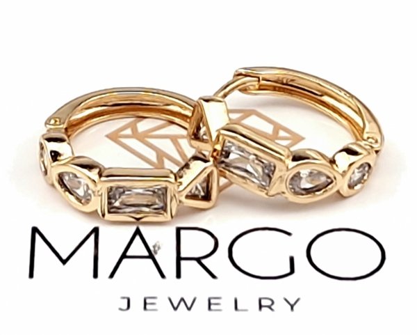 gold plated earrings with exclusive cubic zirconia