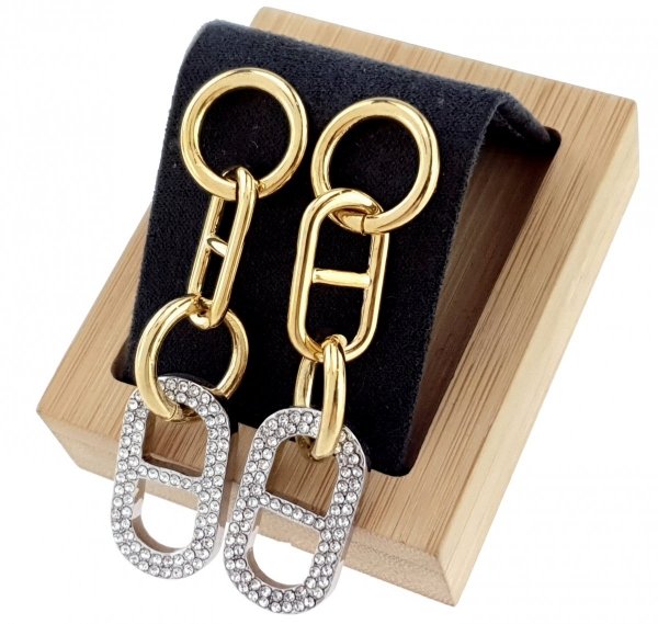 gold plated earrings with exclusive cubic zirconia