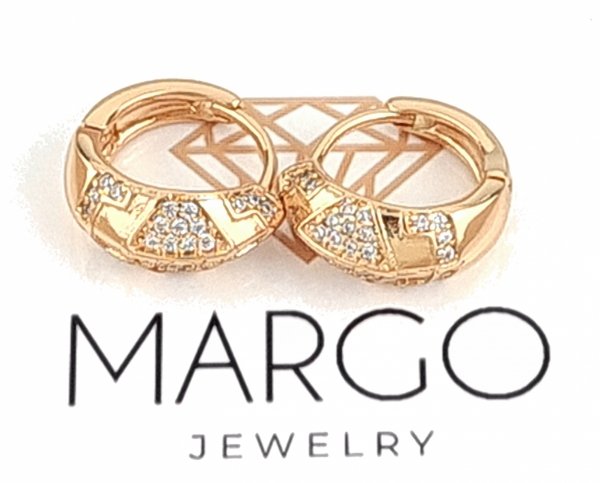 gold plated earrings with exclusive cubic zirconia