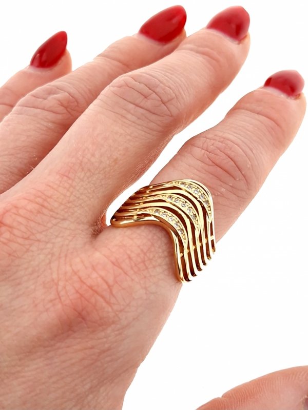 gold ring 18,60mm. gold-plated engagement xuping