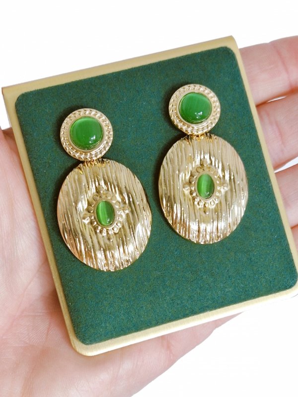gold earrings made of stainless steel