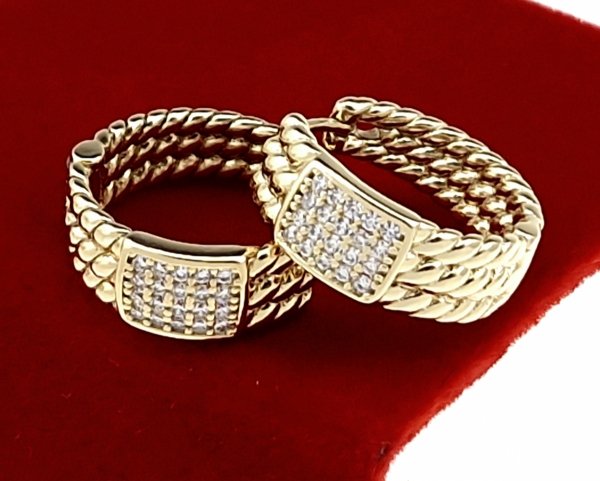 gold plated earrings with exclusive cubic zirconia