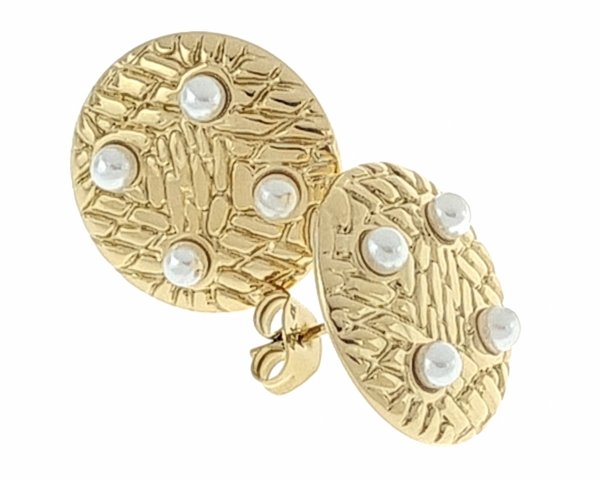 gold earrings made of stainless steel