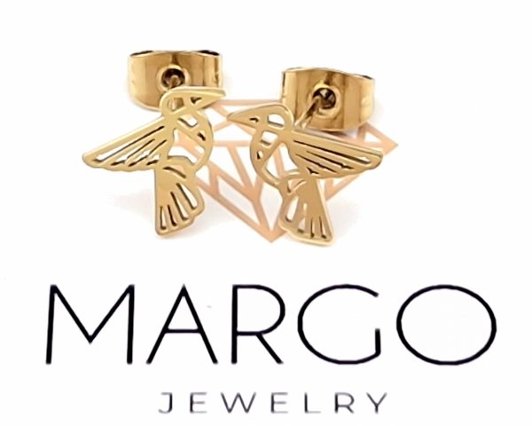 gold earrings made of stainless steel