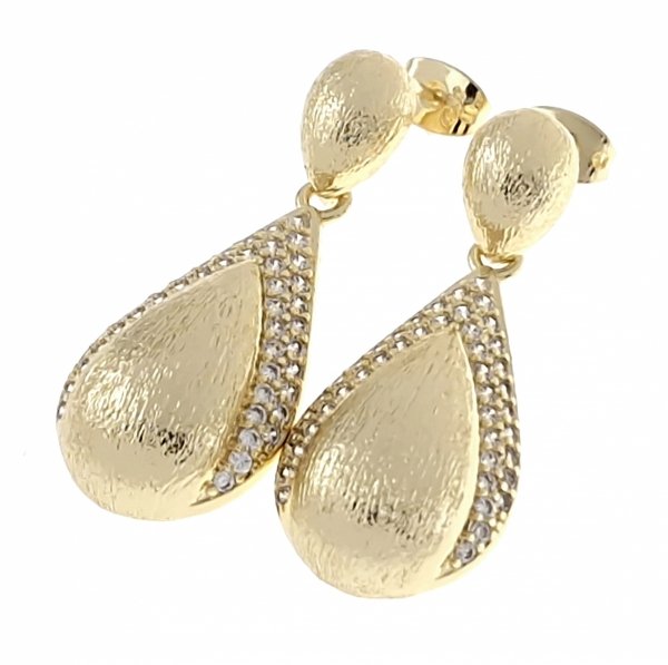 gold plated earrings with exclusive cubic zirconia