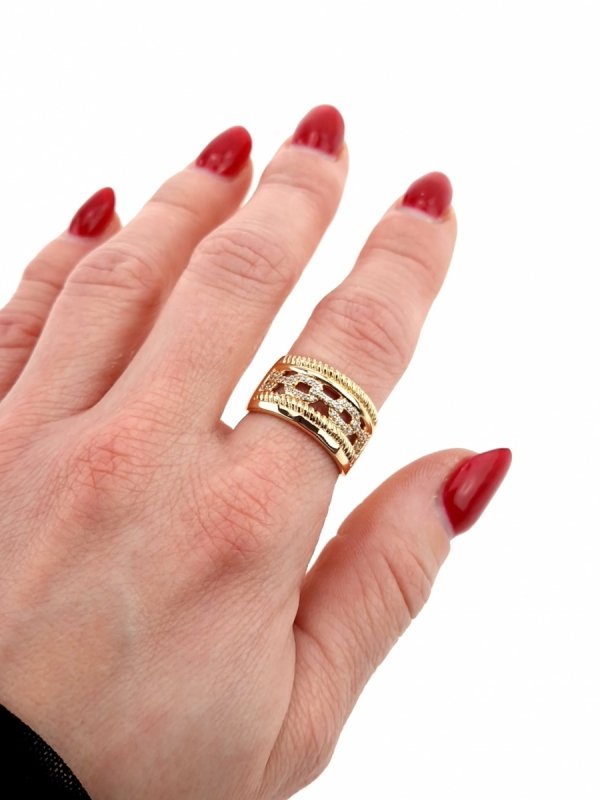 gold ring 18,60mm. gold-plated engagement xuping