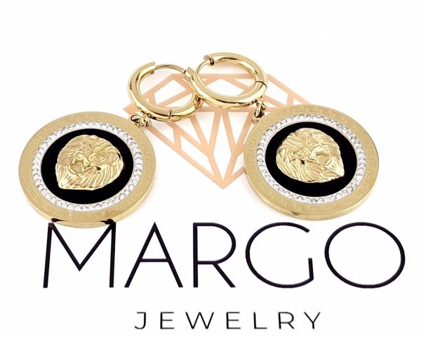 gold earrings made of stainless steel