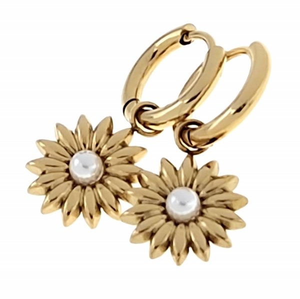 gold earrings made of stainless steel