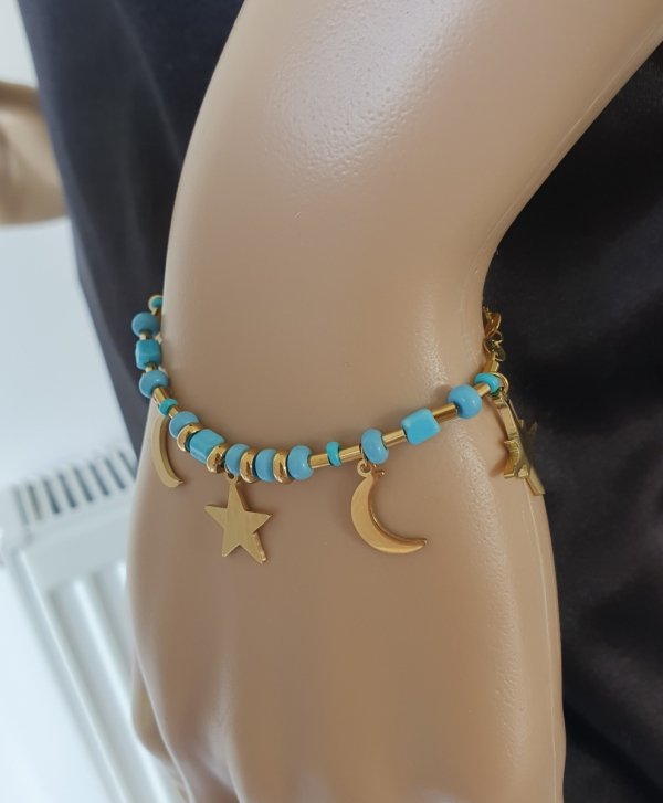 BRACELET GOLD CELEBRITY STAINLESS STEEL