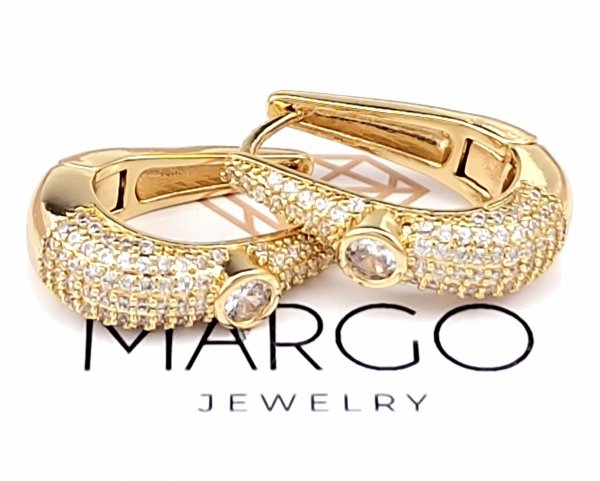 gold plated earrings with exclusive cubic zirconia