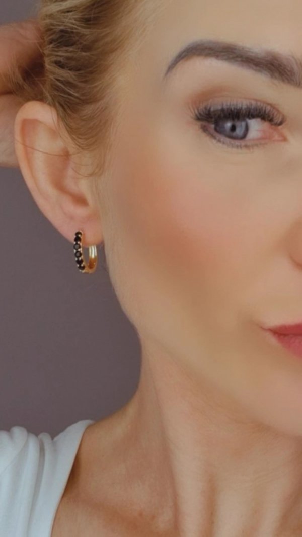 gold plated earrings with exclusive cubic zirconia