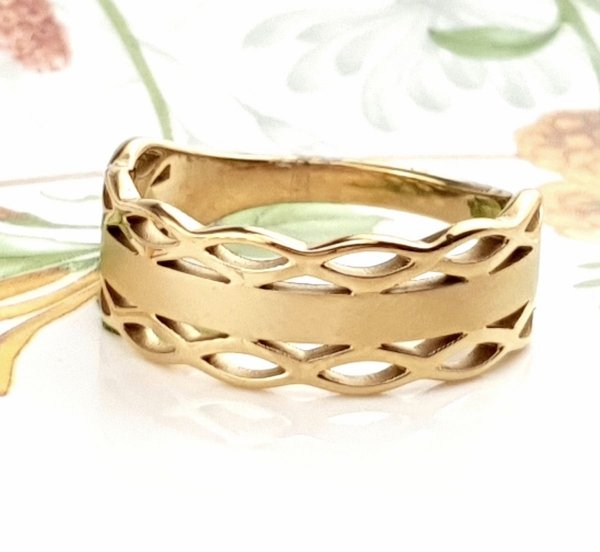 ring 18,30mm gold stainless steel
