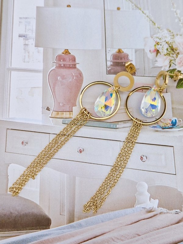gold earrings made of stainless steel